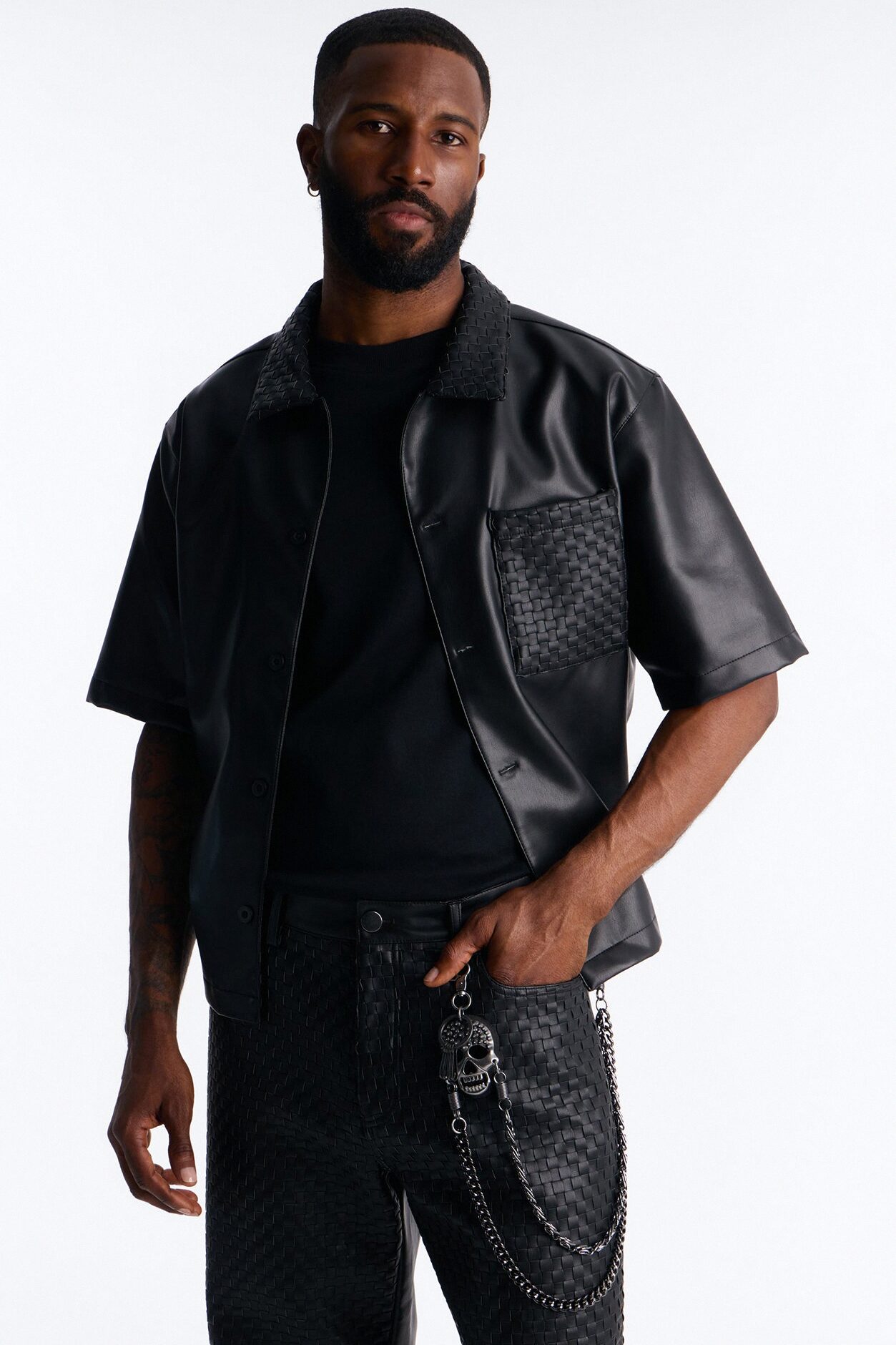 Spiked Skull Chain Link Layered Pant Chain - Gunmetal