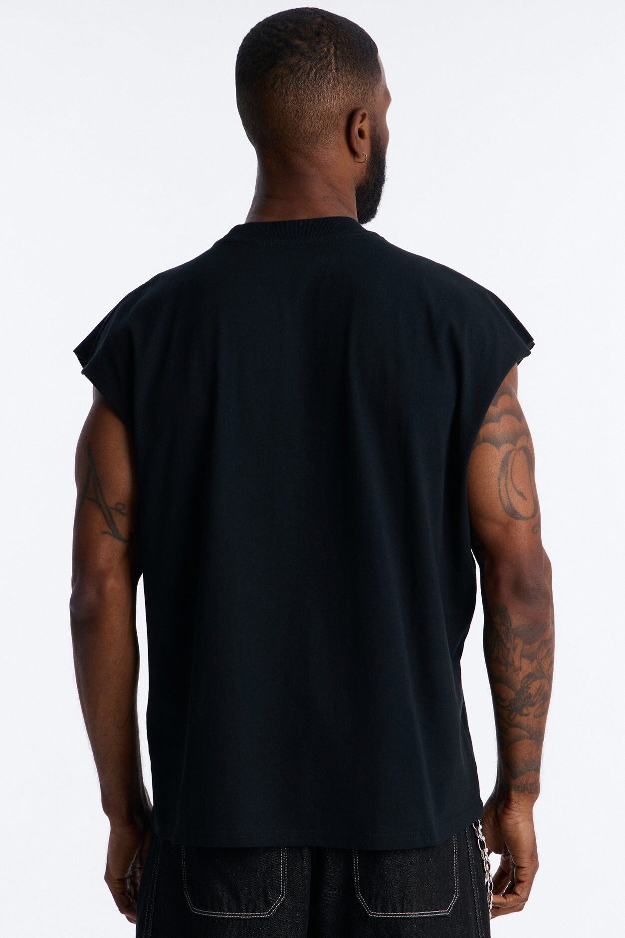 Rebellion Oversized Muscle Tee - Black