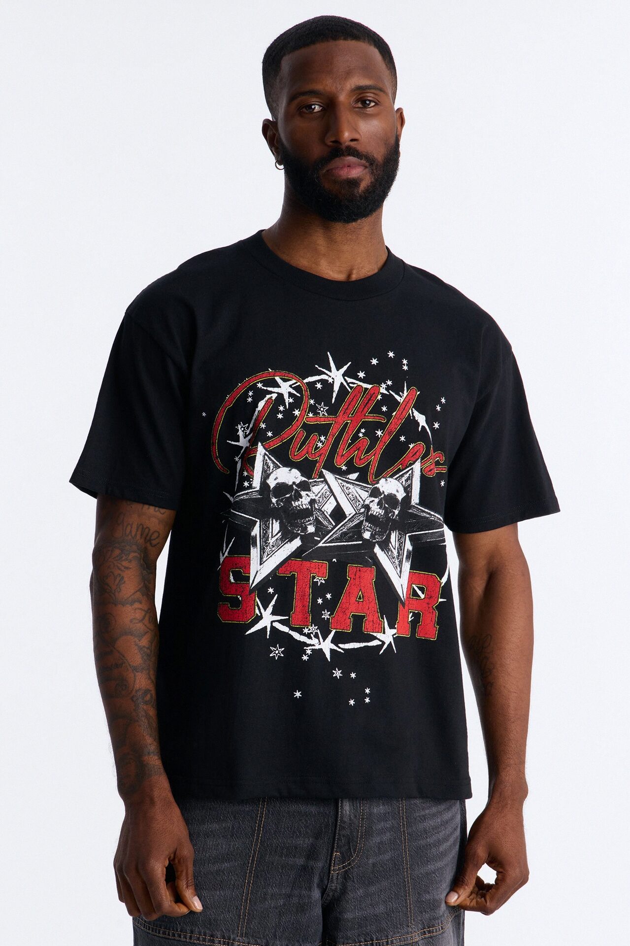 Ruthless Star Boxy Short Sleeve Tee - Black