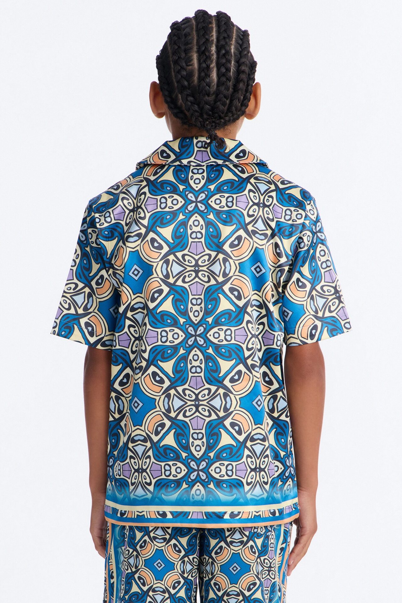 Mini Mosaic Resort Printed Cuban Collar Shirt - Multi Color