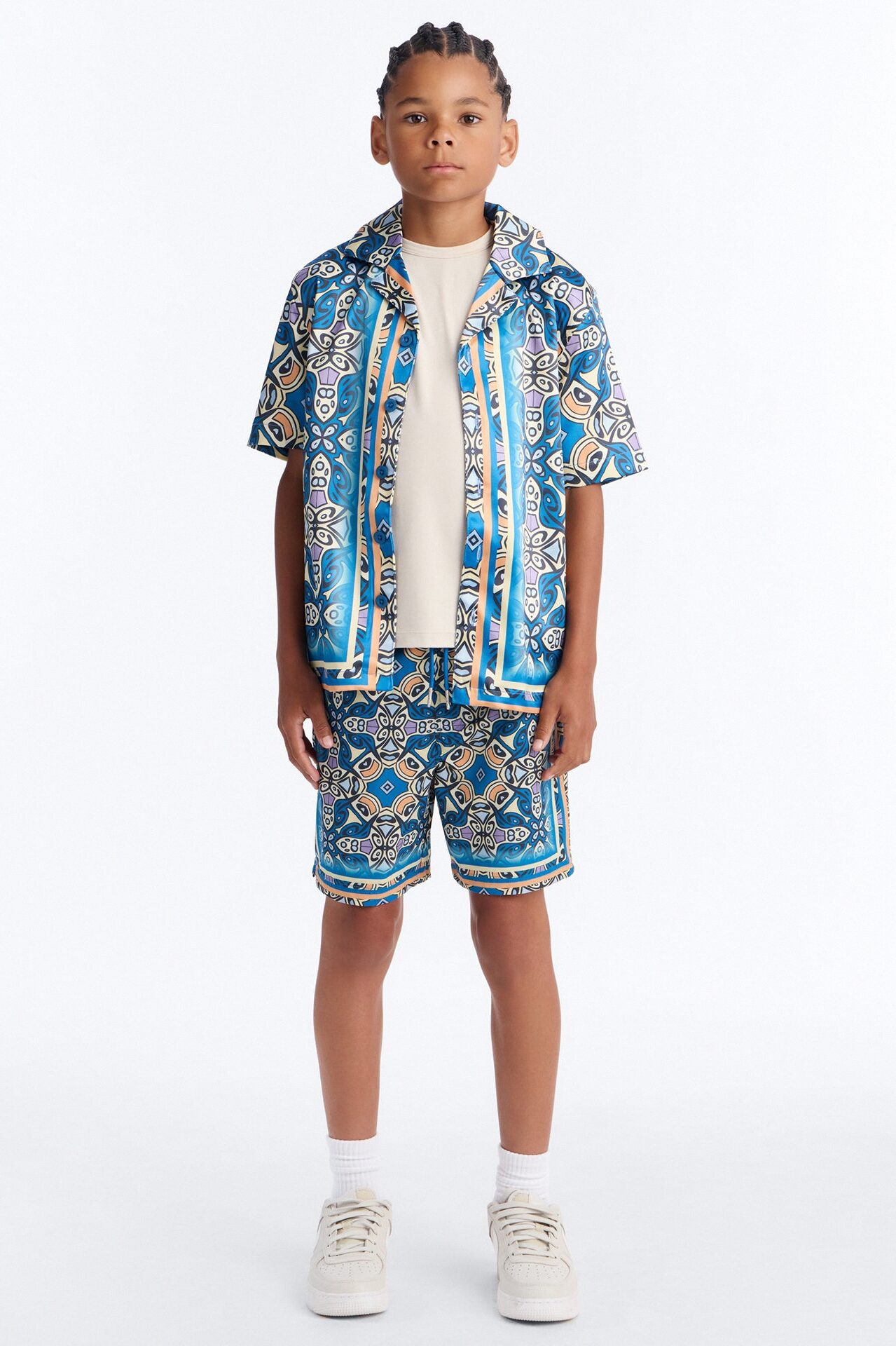 Mini Mosaic Resort Printed Swim Short Trunk - Multi Color