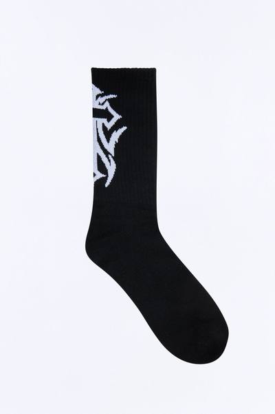 Gothic Cross Crew Socks - Black