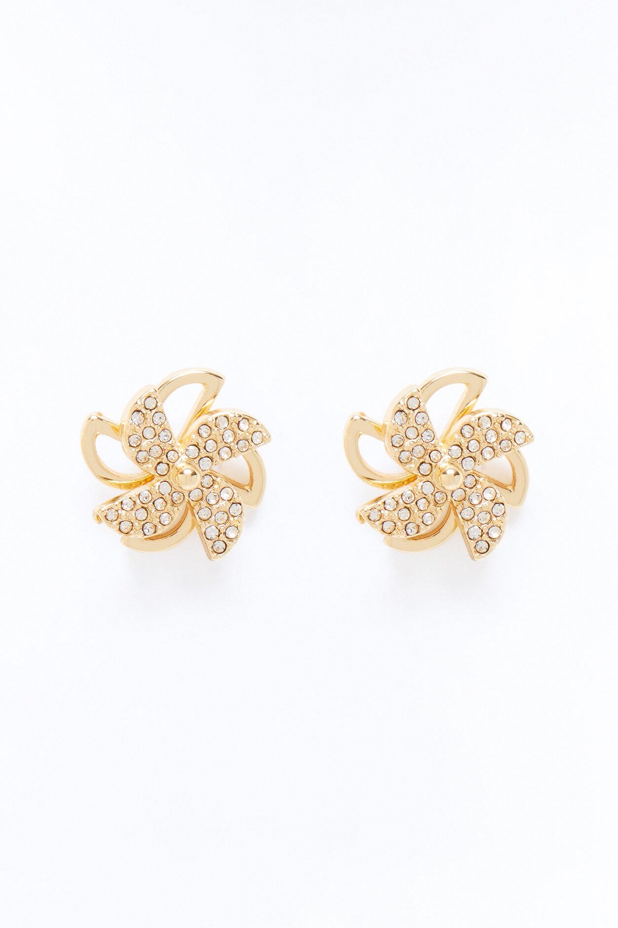 Shine On Floral Stud Earrings - Gold