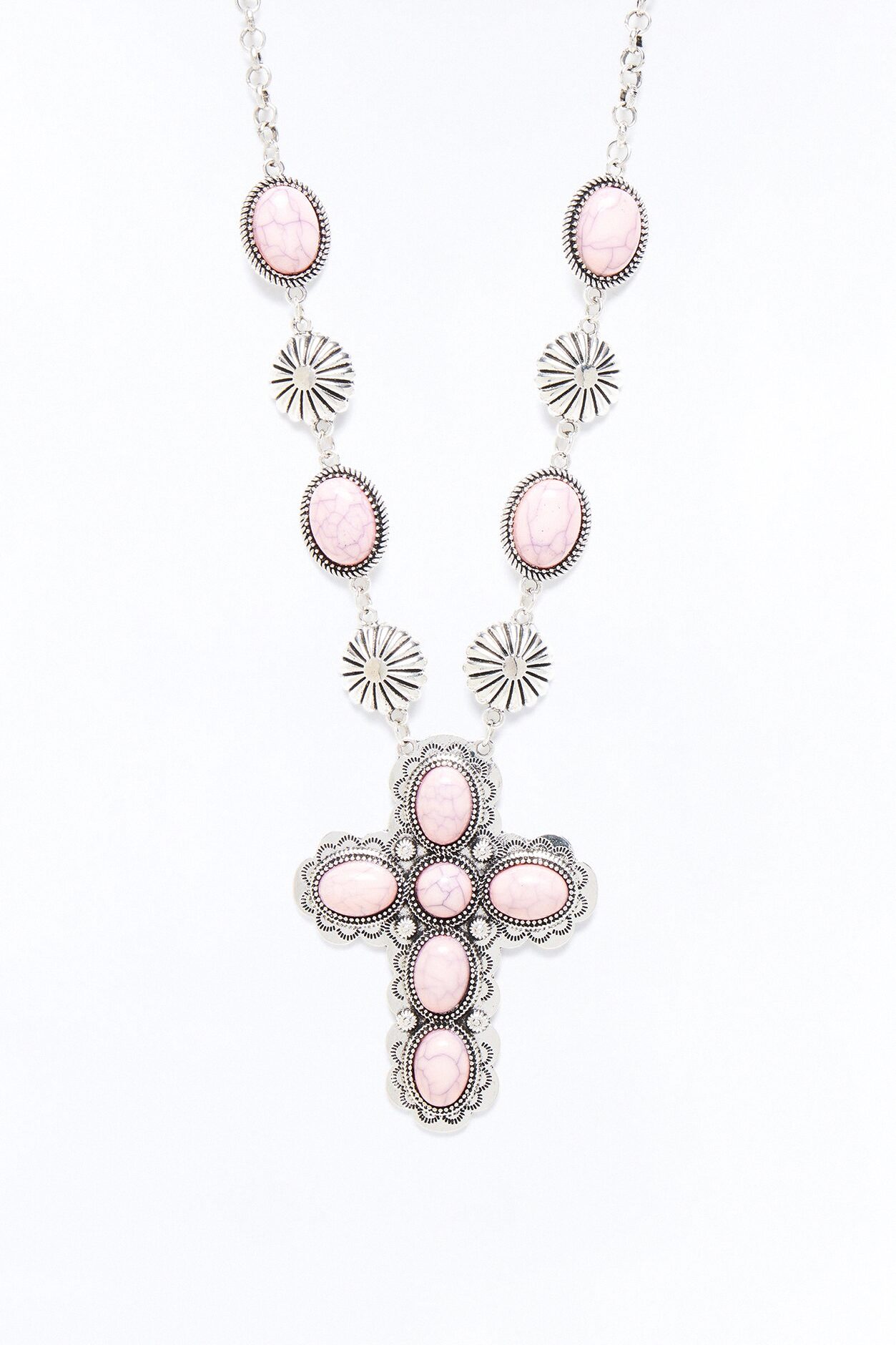 Sweet Praise Cross Pendant Necklace - Silver/Combo