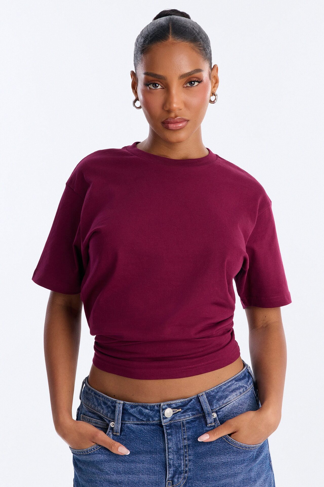Random Tuesday Oversized T Shirt - Burgundy