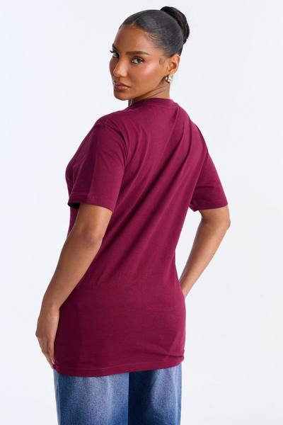 Random Tuesday Oversized T Shirt - Burgundy