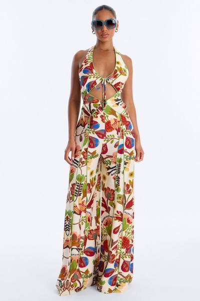Spring Getaway Wide Leg Jumpsuit - Multi Color