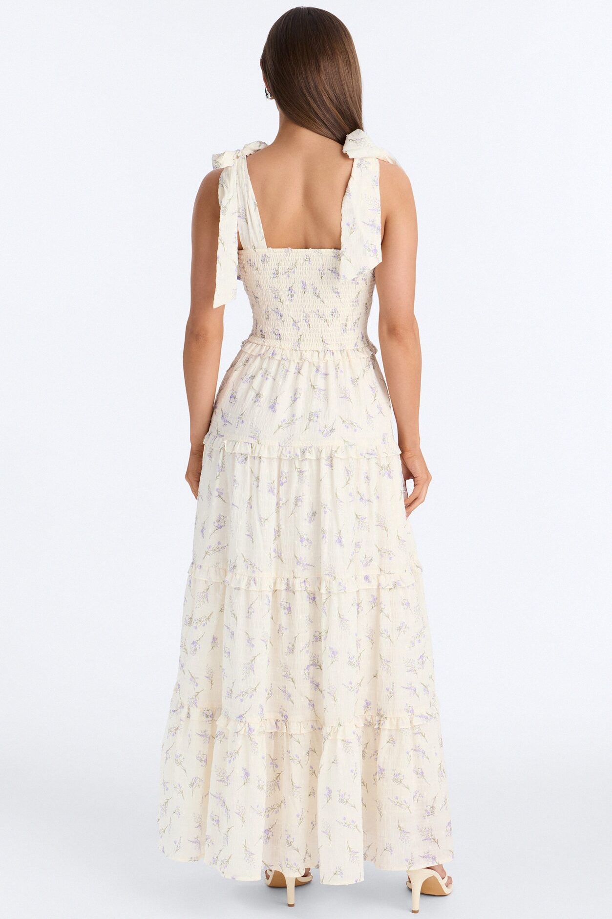 Mable Smocked Maxi Dress - Purple/combo