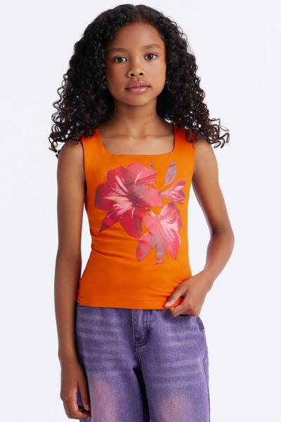 Mini Lana Floral Tank Top - Peach