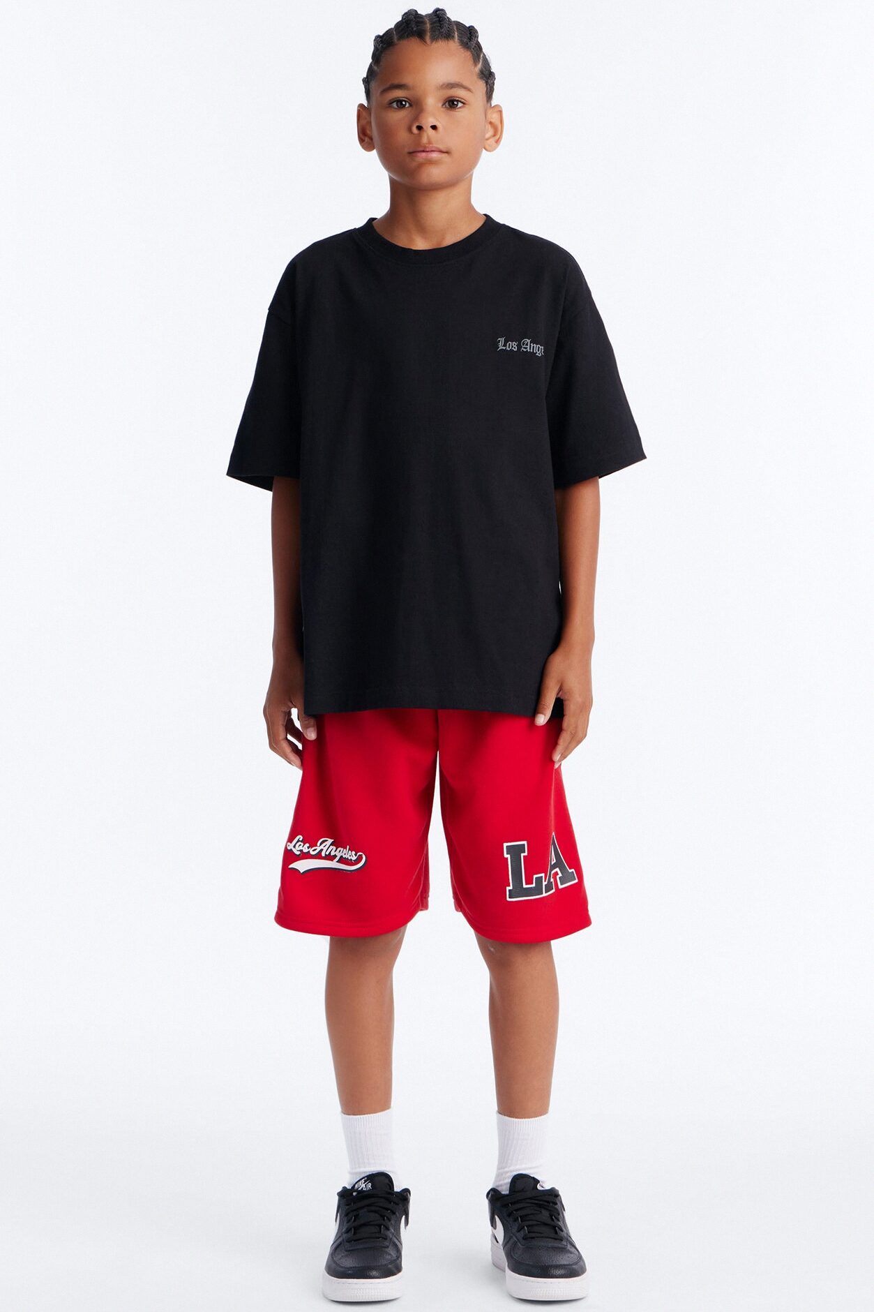 Mini LA Boy Fleece Shorts - Red