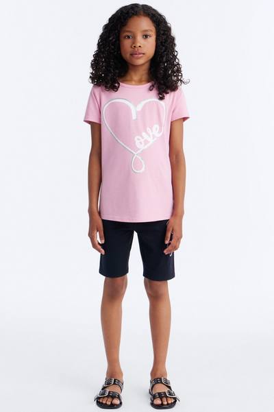 Mini Love Is What Counts Bike Short Set - Pink/combo