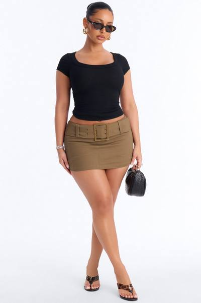 Everyday Ribbed Cap Sleeve Baby Tee - Black