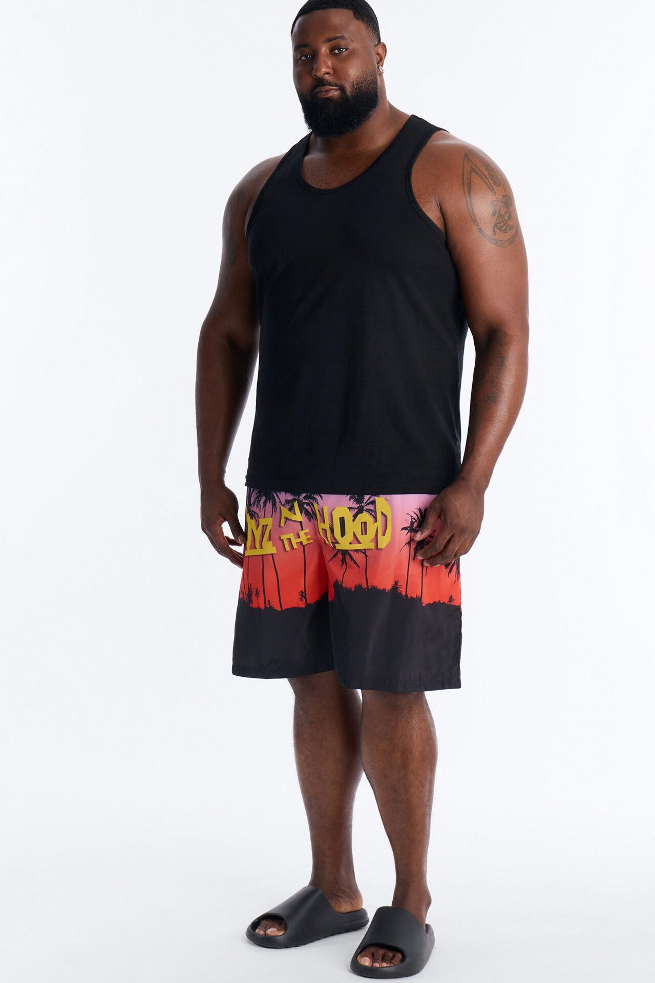 Boyz In The Hood Sunset Swim Trunk 7″ - Multi Color