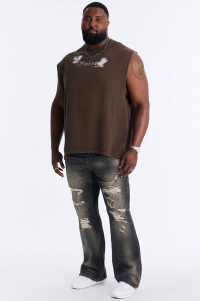 Stacked Slim Flare Make It Distressed Jean - Black Wash