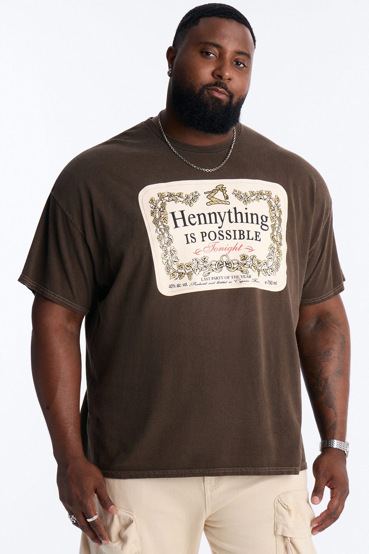 Hennything Is Possible Short Sleeve Crew Tee - Brown
