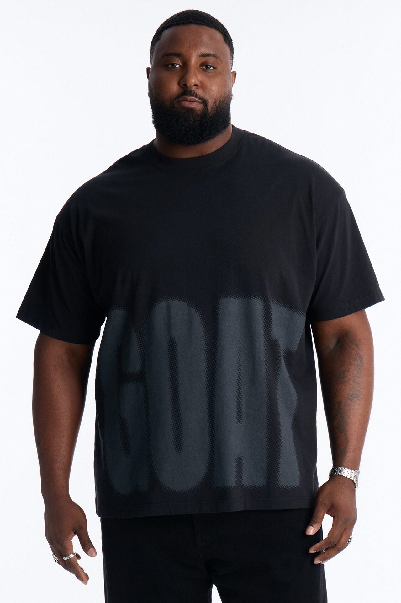 GOAT Oversized Heavy Weight Short Sleeve Tee - Black