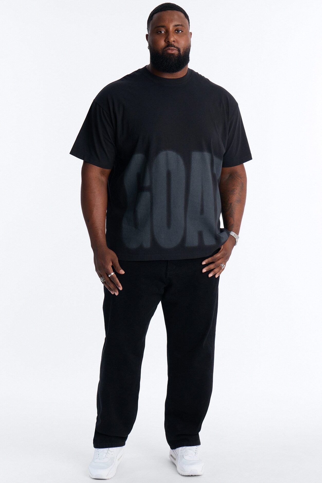 GOAT Oversized Heavy Weight Short Sleeve Tee - Black