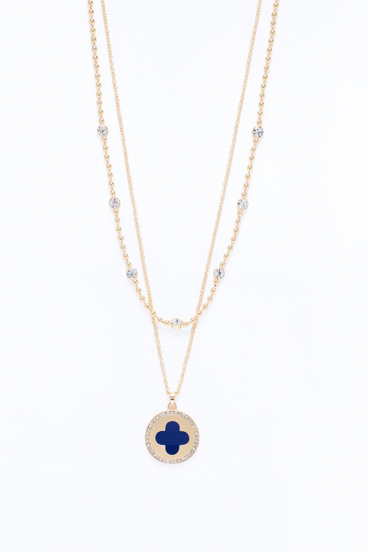 Notre Dame Clover Chain Necklace Set - Gold