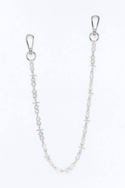 Infinity Cross Rhinestone Pant Chain - Silver