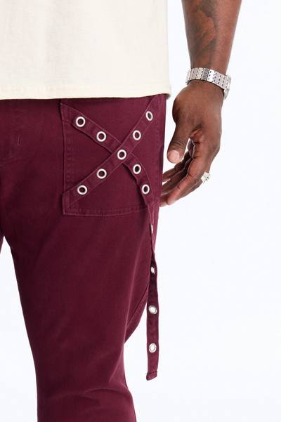 Stacked Slim Flare Retro Groove Pant - Burgundy