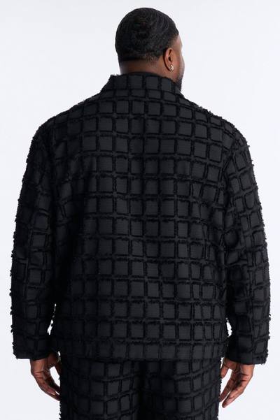 Quadrate Textured Zip Jacket - Black