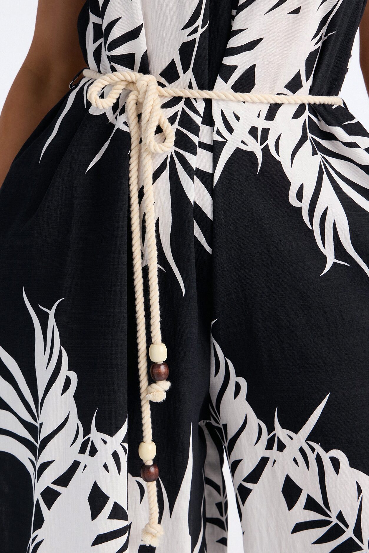 Island Hours Beaded Jumpsuit - Black