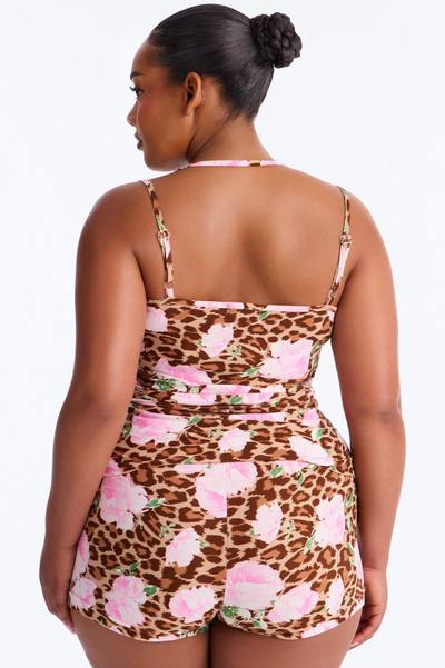 Pretty Wild Night PJ Short Set - Brown/combo