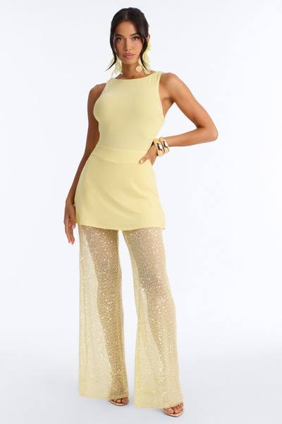 Mari Knit Sequin Jumpsuit - Yellow