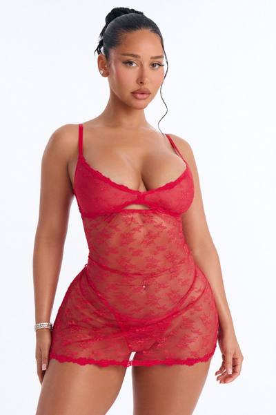 Twilight Kiss Lace Chemise - Red