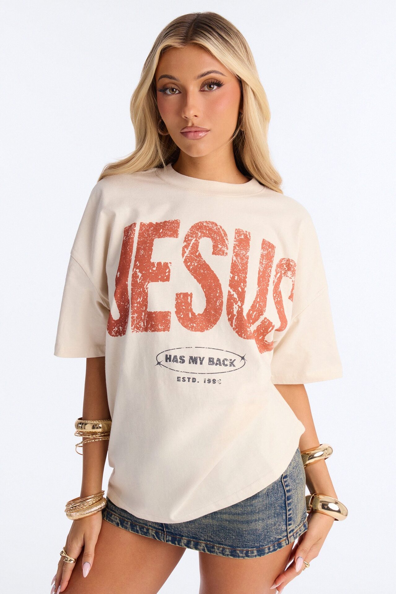 Jesus Has My Back T-Shirt - OffWhite