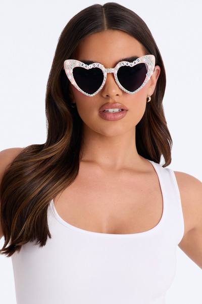Bride Squad Heart Eye Sunglasses - Pink
