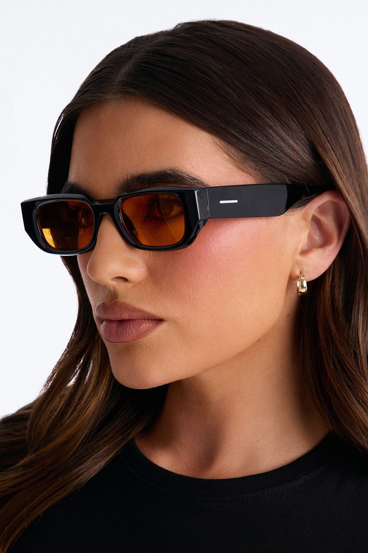 Crossing Lines Sunglasses - Black/Orange