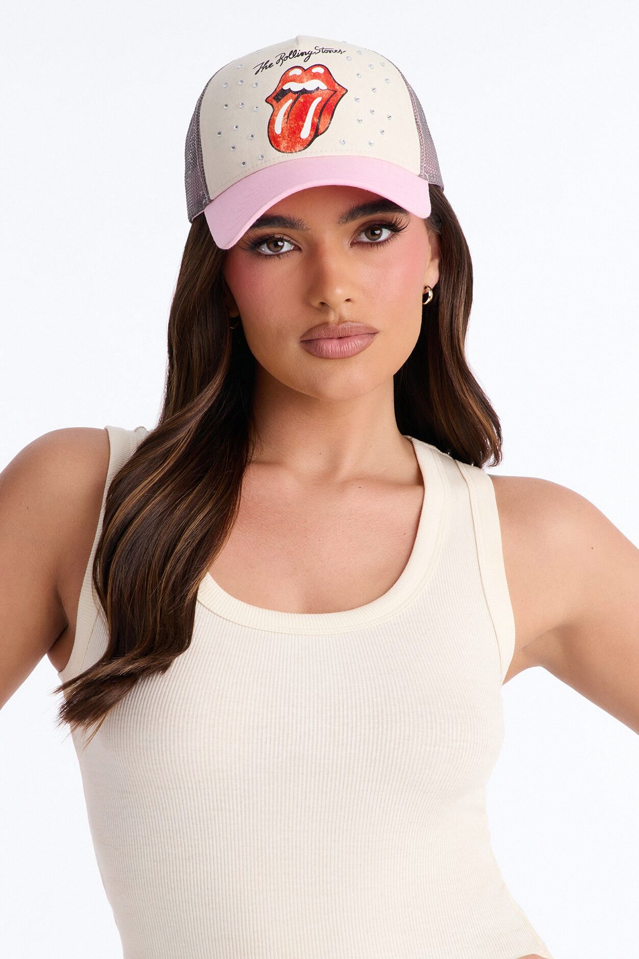 The Rolling Stones Trucker Hat - Pink/combo