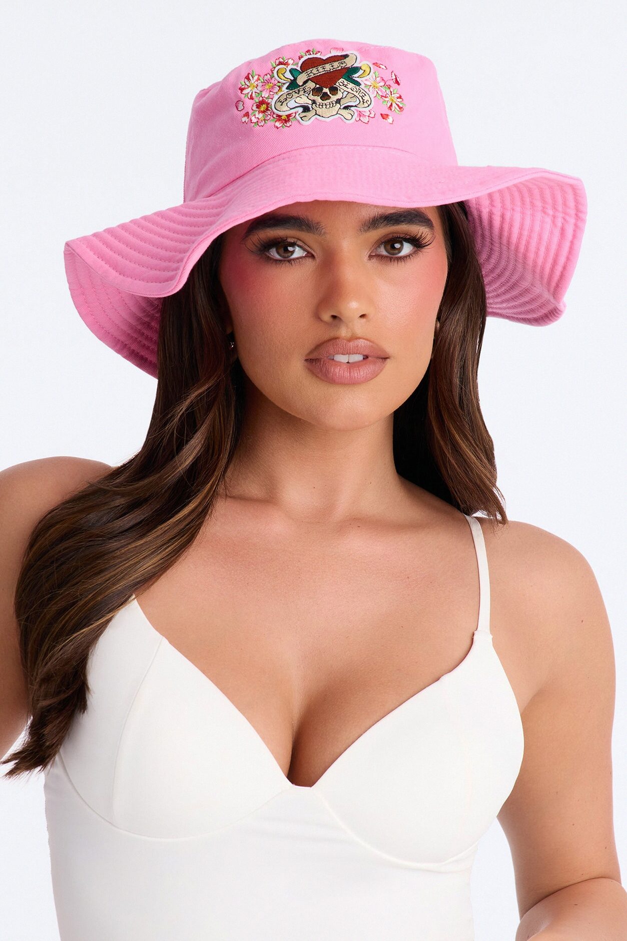 Love Kills Ed Hardy Bucket Hat - Pink/combo