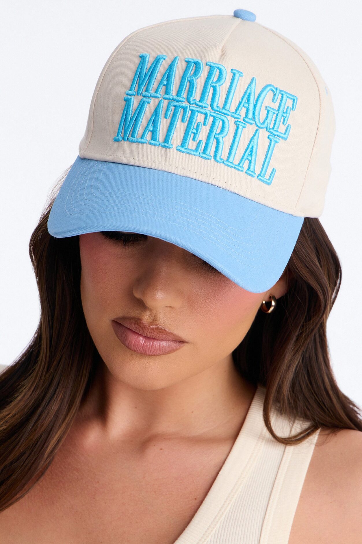 Marriage Material Baseball Hat - Blue/combo