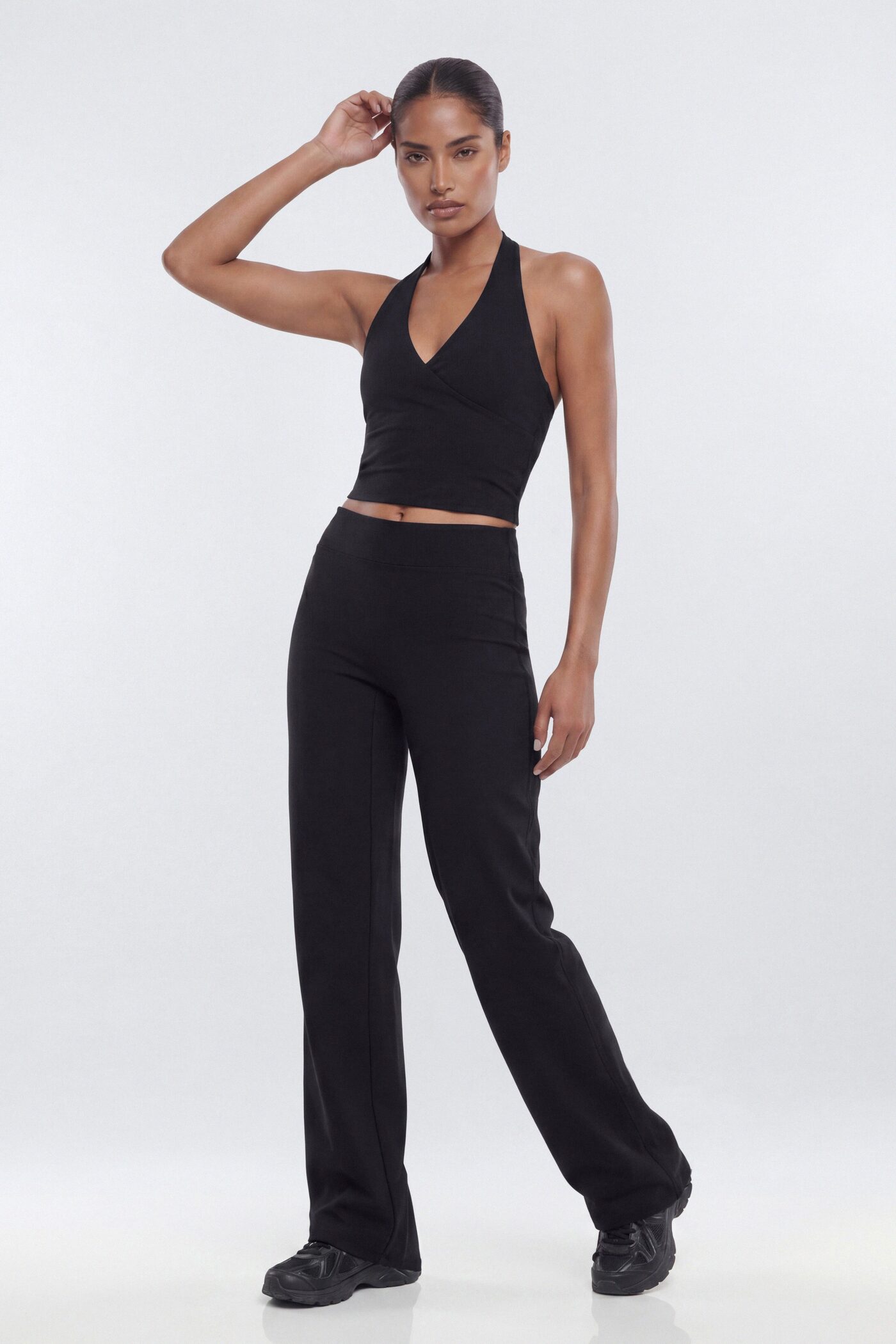 ButterSoft 34″ Mid Rise Straight Leg Active Pant - Black