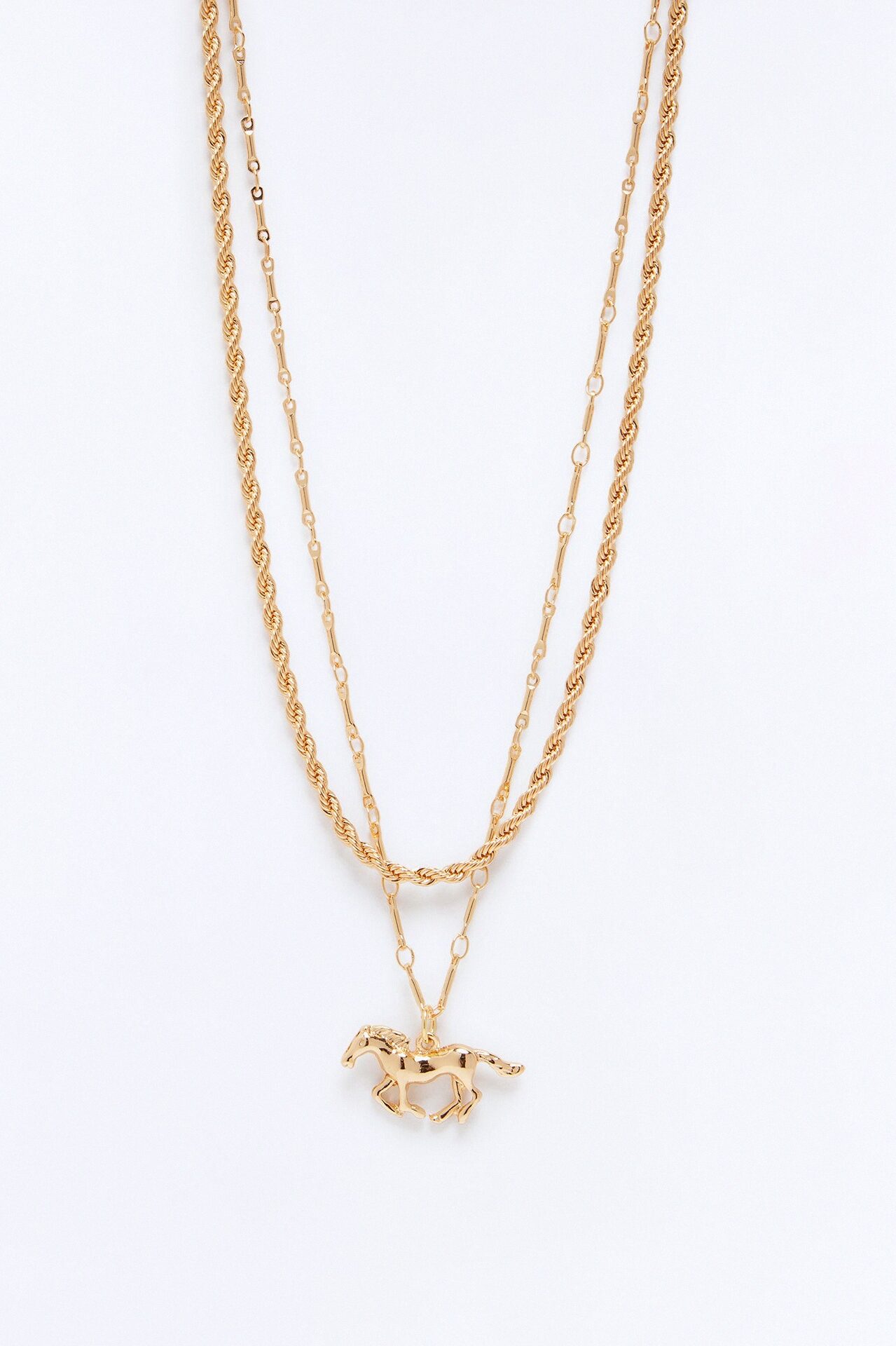Ride A Horse Pendant Necklace - Gold