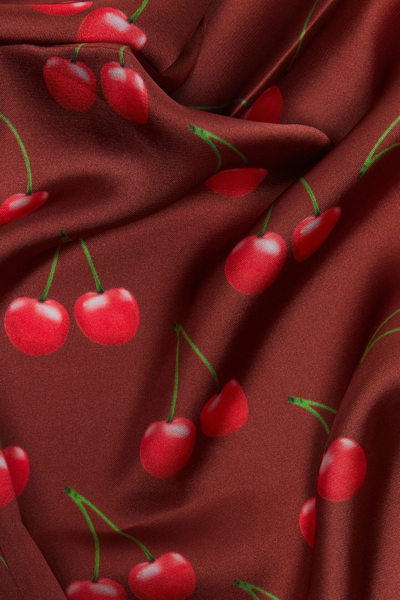 Cherry Season Satin Head Wrap - Burgundy