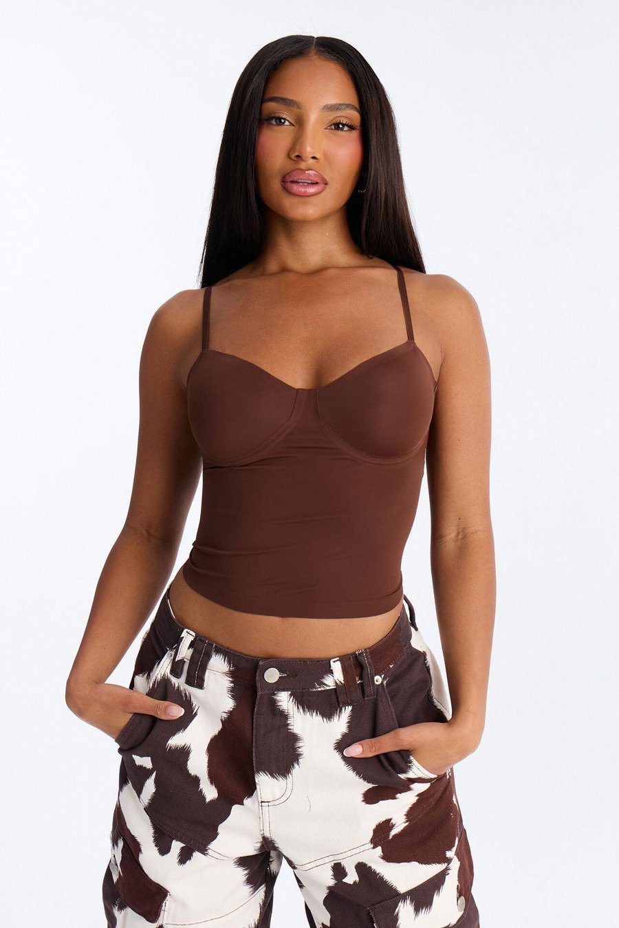 Amara Seamless Shapewear Top - Brown