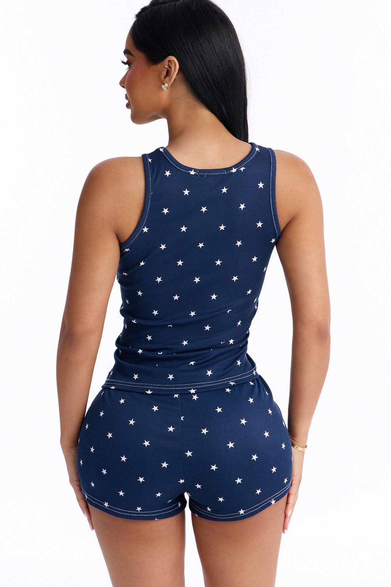 Looking Up At The Stars PJ Short Set - Navy