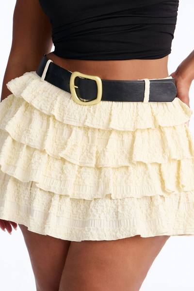 Hard To Forget Belted Bloomer Skort - Ivory
