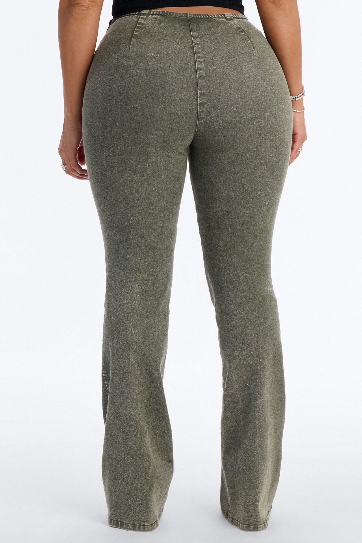 Iconic Moments Lace Up Skinny Straight Pant - Olive