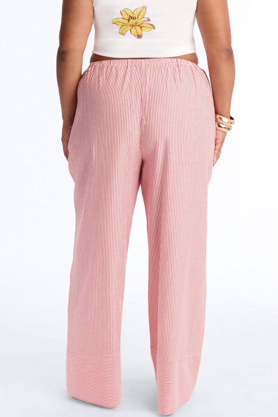 Suddenly I See Wide Leg Striped Pant - Red/combo