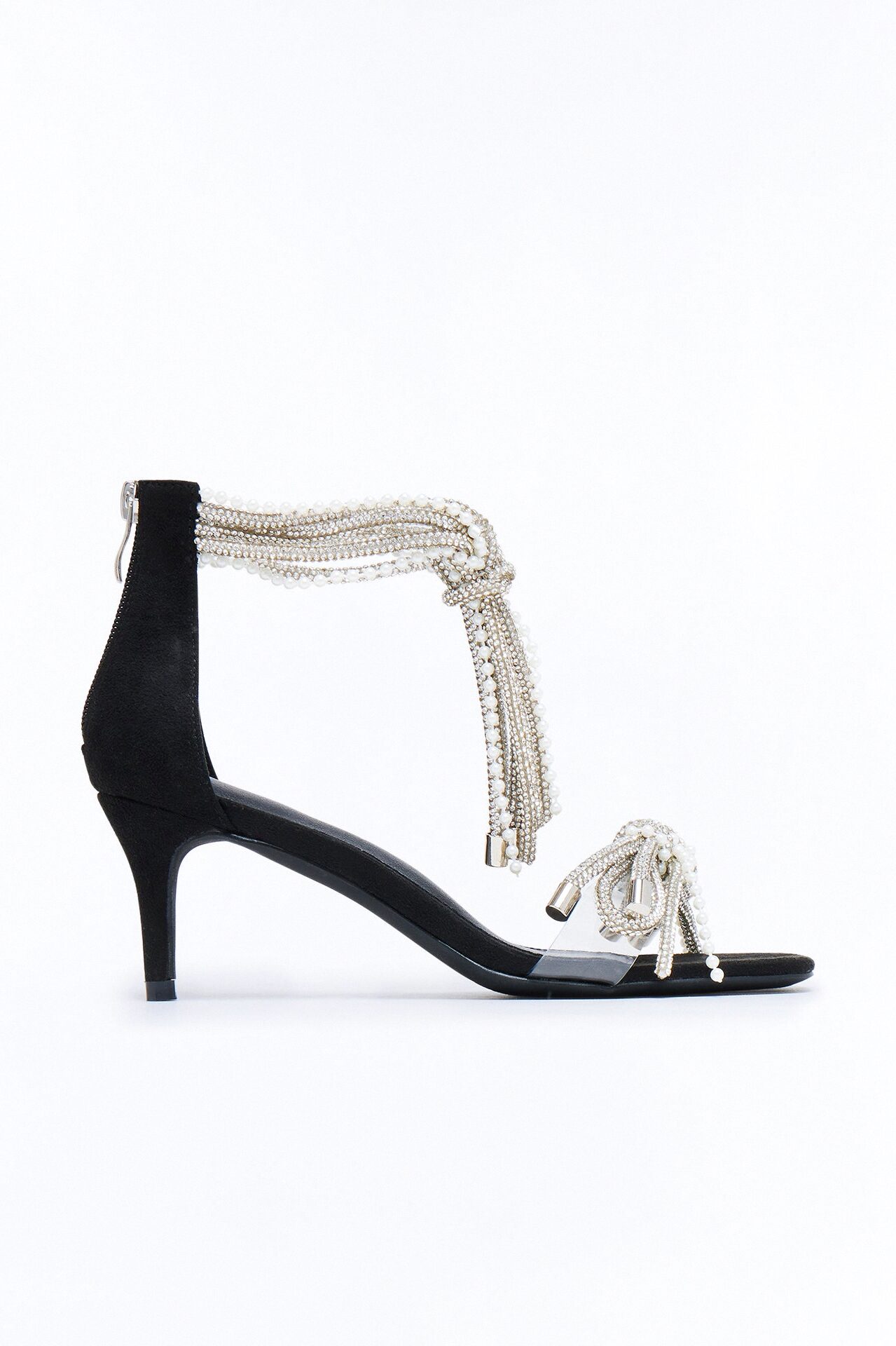 Fina Rhinestone Embellished Heels - Black