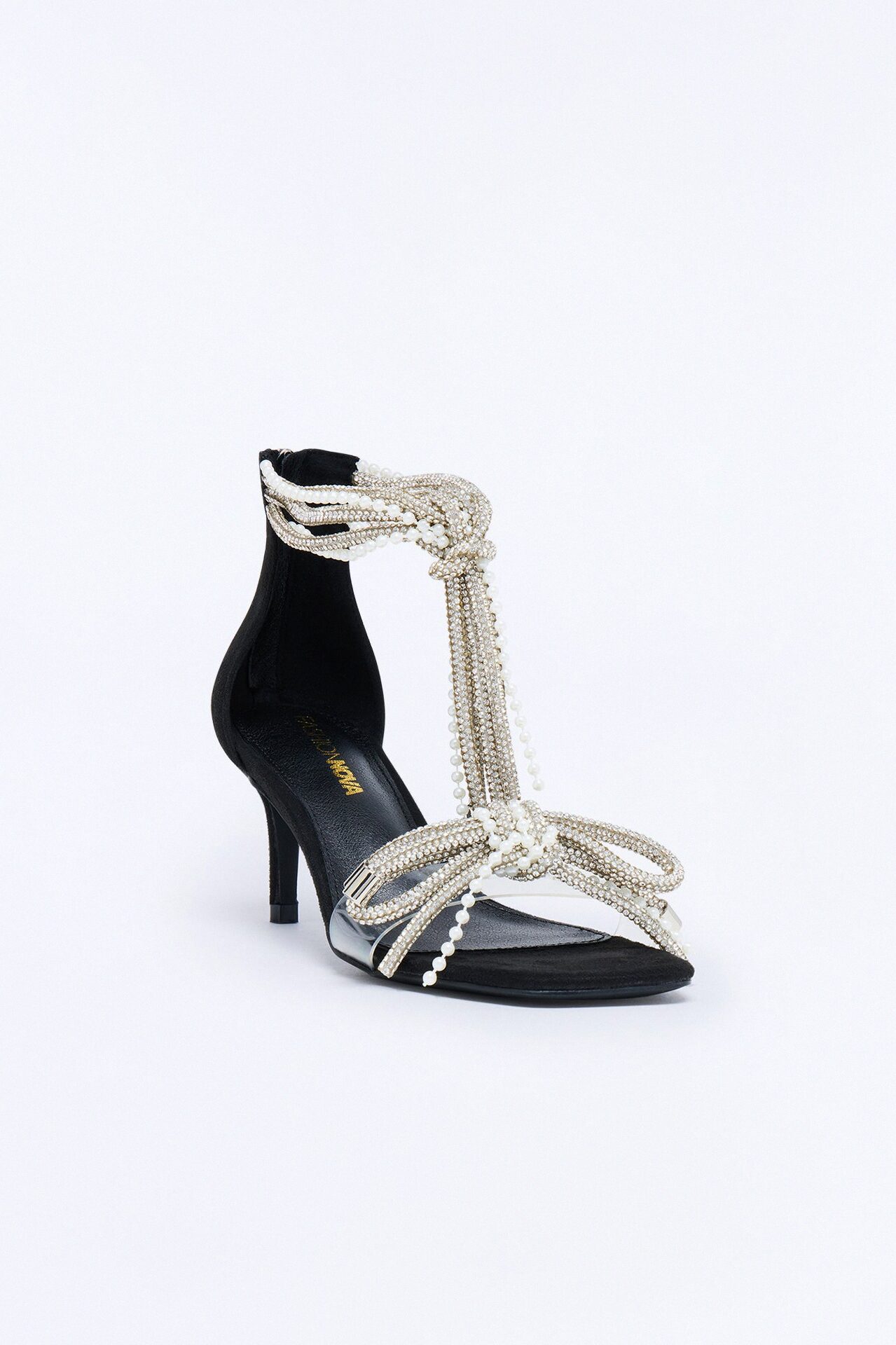 Fina Rhinestone Embellished Heels - Black
