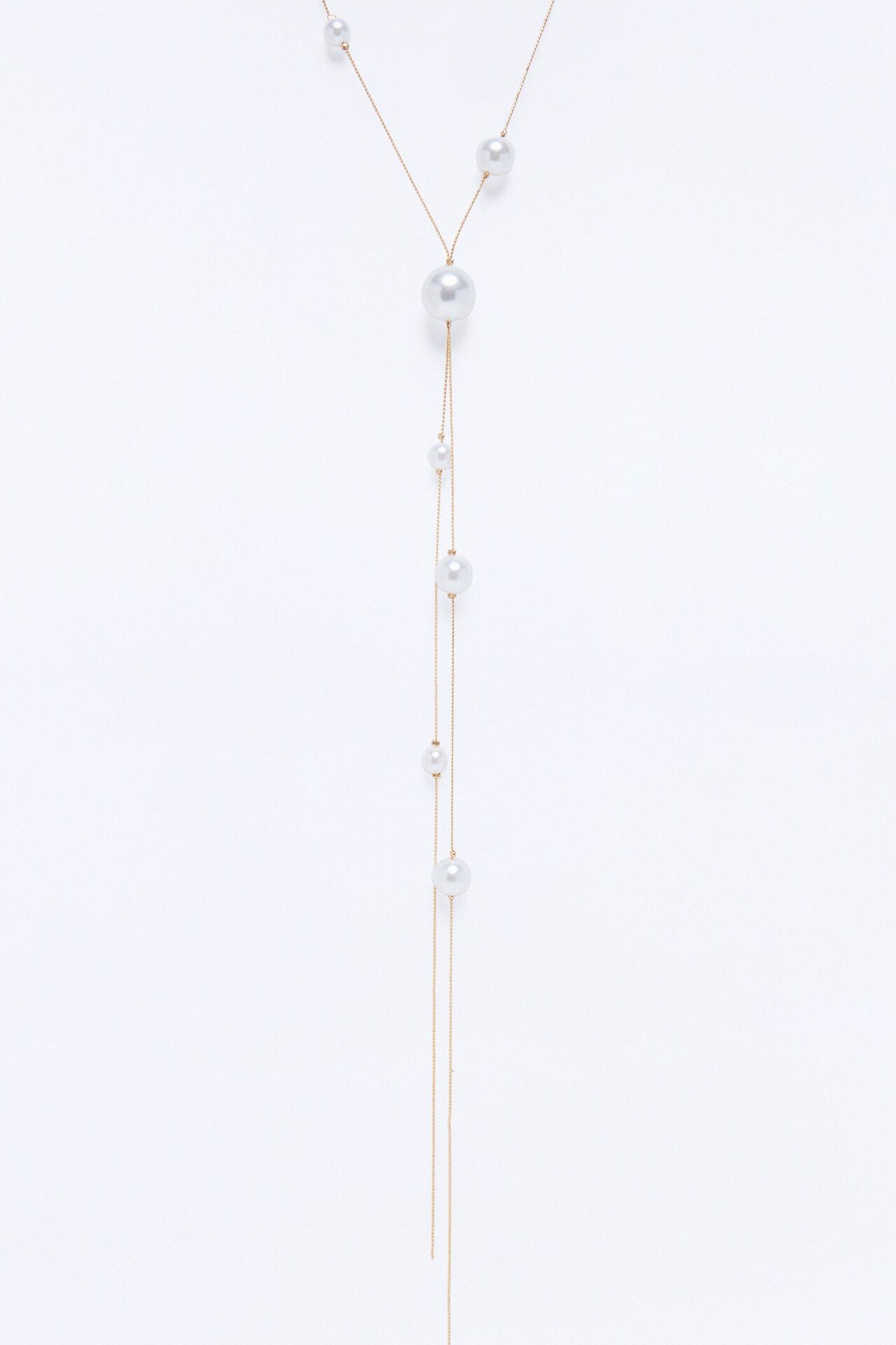 Pretty Pearls Lariat Necklace - Gold/combo