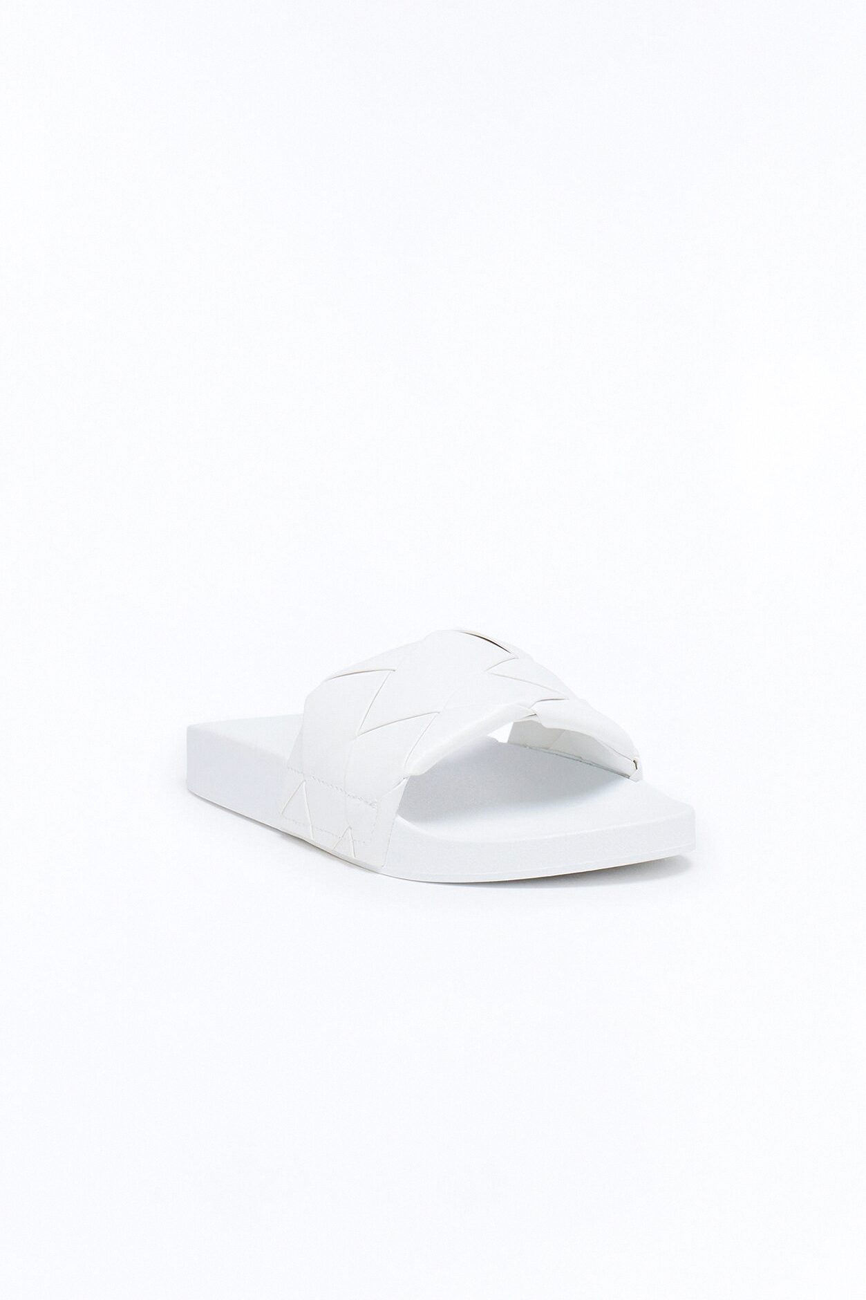Caera Woven Strap Slides - White