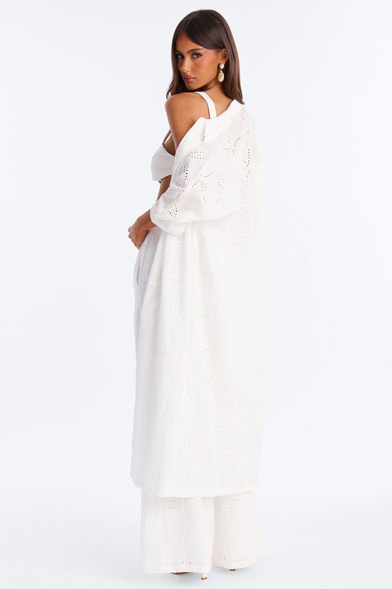 Mykonos Eyelet 3 Piece Pant Set - White