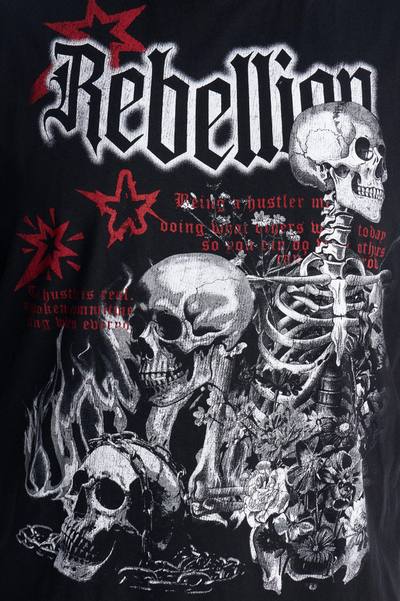 Rebellion Oversized Muscle Tee - Black