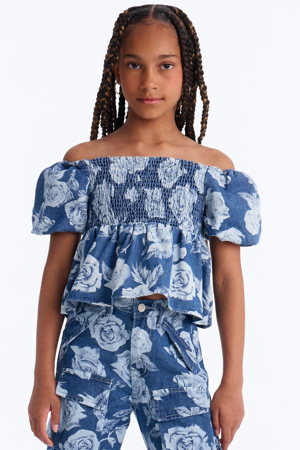 Mini Means Everything To Me Printed Bubble Top - Blue